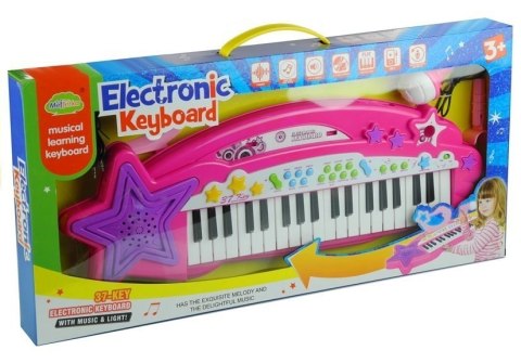 KEYBOARD PIANINKO ORGANY DLA DZIECI 37 KLAWISZY MIKROFON MP3 NAGRYWANIE GŁOŚNIK RÓŻOWE