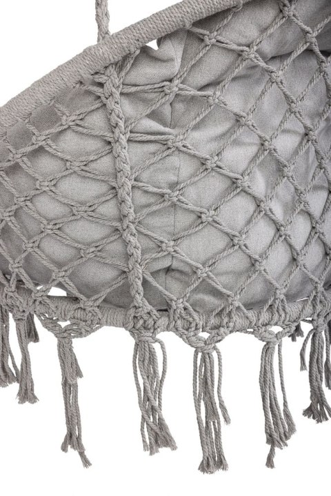 HUŚTAWKA OGRODOWA BOCIANIE GNIAZDO XXL FOTEL WISZĄCY Z PODUSZKĄ SZARY DO 150KG