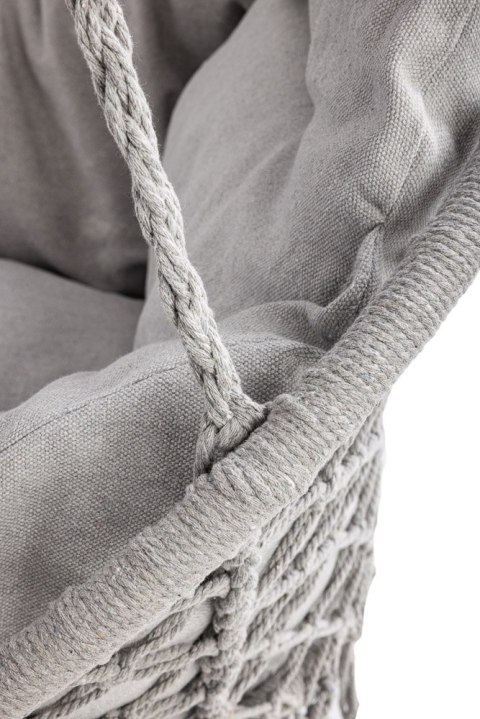 HUŚTAWKA OGRODOWA BOCIANIE GNIAZDO XXL FOTEL WISZĄCY Z PODUSZKĄ SZARY DO 150KG