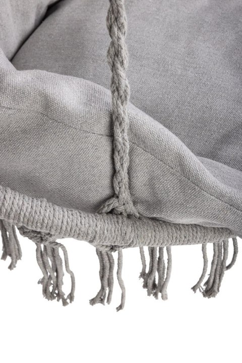 HUŚTAWKA OGRODOWA BOCIANIE GNIAZDO XXL FOTEL WISZĄCY Z PODUSZKĄ SZARY DO 150KG