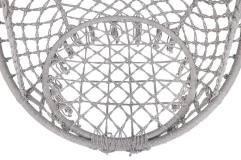 HUŚTAWKA OGRODOWA BOCIANIE GNIAZDO XXL FOTEL WISZĄCY Z PODUSZKĄ SZARY DO 150KG