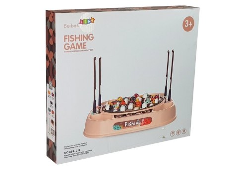 ŁOWIENIE RYBEK GRA ZRĘCZNOŚCIOWA DLA 4 GRACZY MELODIE RÓŻOWA FISHING GAME