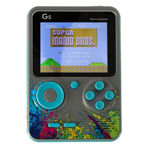 KONSOLA DO GIER GRA ELEKTRONICZNA MINI RETRO G5 SZARA 500 GIER LCD AKUMULATOR