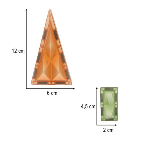 KLOCKI MAGNETYCZNE ŚWIECĄCE ZESTAW KONSTRUKCYJNY LOGICZNY 90 EL. FIGURY 3D