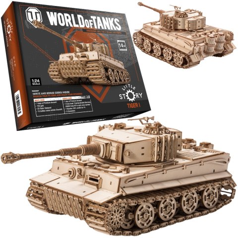 World Of Tanks Drewniane Klocki Puzzle Model 3D - Czołg Tiger M1 1417 el