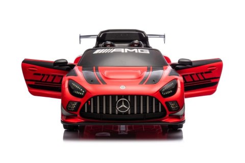 SAMOCHÓD SPORTOWY NA AKUMULATOR DLA DZIECKA MERCEDES AMG GT3 EVA LED PILOT SKÓRA