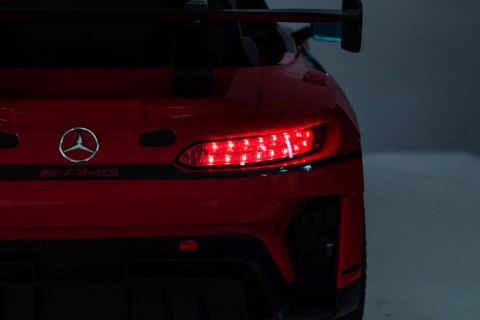 SAMOCHÓD SPORTOWY NA AKUMULATOR DLA DZIECKA MERCEDES AMG GT3 EVA LED PILOT SKÓRA