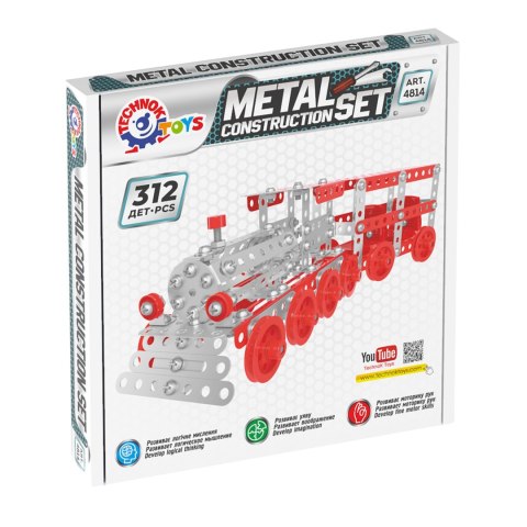 Zestaw Konstrukcyjny Metalowy Pociąg Do Składania Konstruktor 312 Elementów