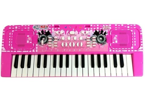 KEYBOARD ORGANY PIANINKO DLA DZIECI 37 KLAWISZY MIKROFON MP3 NAGRYWANIE RÓŻOWY