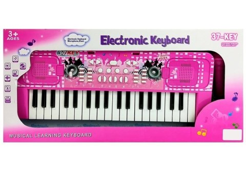 KEYBOARD ORGANY PIANINKO DLA DZIECI 37 KLAWISZY MIKROFON MP3 NAGRYWANIE RÓŻOWY