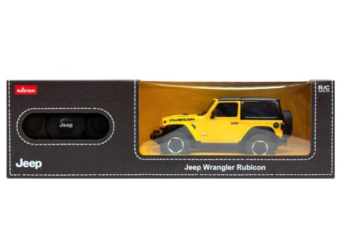 SAMOCHÓD ZDALNIE STEROWANY AUTO RC 1:24 JEEP WRANGLER JL RUBICON PILOT ŻÓŁTY