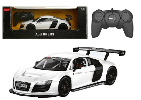 SAMOCHÓD SPORTOWY ZDALNIE STEROWANY AUTO RC AUDI R8 BIAŁE 1:18 PILOT