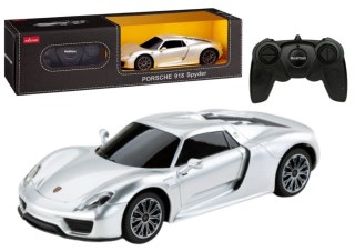 SAMOCHÓD ZDALNIE STEROWANY AUTO RC PORSCHE 918 SPYDER SREBRNE PILOT1:24