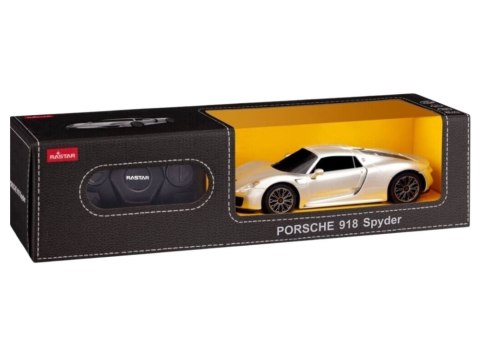 SAMOCHÓD ZDALNIE STEROWANY AUTO RC PORSCHE 918 SPYDER SREBRNE PILOT1:24