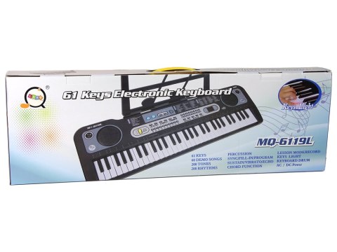 KEYBOARD ORGANY PIANINKO DLA DZIECI 61 KLAWISZY MIKROFON ZASILACZ TRYB NAUKI