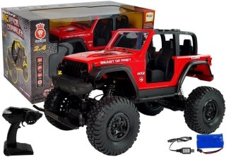 DUŻY SAMOCHÓD TERENOWY AUTO RC JEEP MONSTER 1:8 AMORTYZATORY 4X4 PILOT 2.4G AKUMULATOR CZERWONY