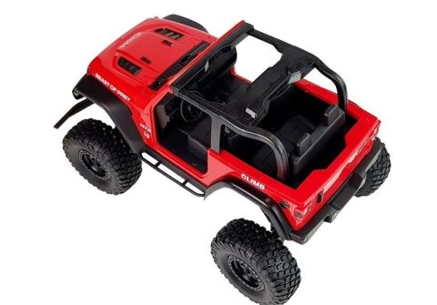 DUŻY SAMOCHÓD TERENOWY AUTO RC JEEP MONSTER 1:8 AMORTYZATORY 4X4 PILOT 2.4G AKUMULATOR CZERWONY