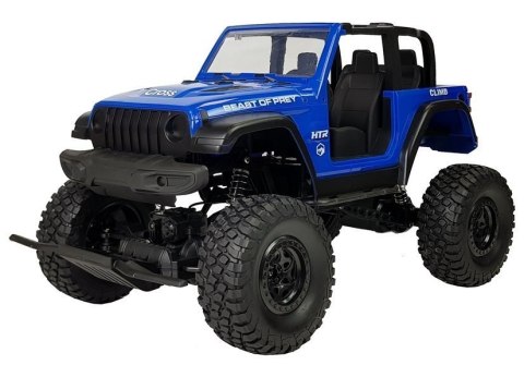 DUŻY SAMOCHÓD TERENOWY AUTO RC JEEP MONSTER 1:8 AMORTYZATORY 4X4 PILOT 2.4G AKUMULATOR NIEBIESKI