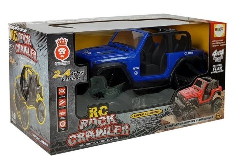 DUŻY SAMOCHÓD TERENOWY AUTO RC JEEP MONSTER 1:8 AMORTYZATORY 4X4 PILOT 2.4G AKUMULATOR NIEBIESKI