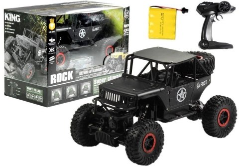 SAMOCHÓD TERENOWY ZDALNIE STEROWANY AUTO RC ROCK CRAWLER JEEP 1:18 2.4G AKUMULATOR CZARNY