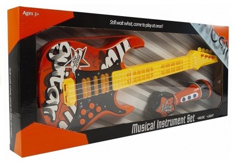 GITARA ELEKTRYCZNA MIKROFON ZESTAW MAŁEGO MUZYKA PIOSENKARZA ŚWIATŁA DŹWIĘKI