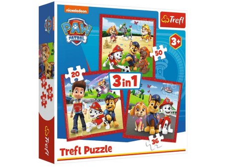 Puzzle 3 w 1 Wesołe Pieski Psi Patrol Trefl 34867