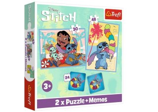 Puzzle - 2w1+memos - Wesoły dzień Lilo and Stitch Trefl 93585