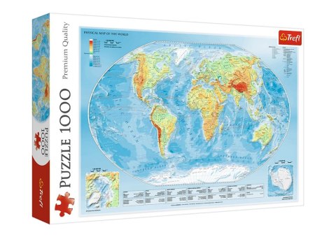 Puzzle edukacyjne 1000 el. Mapa Fizyczna Świata Trefl 10463