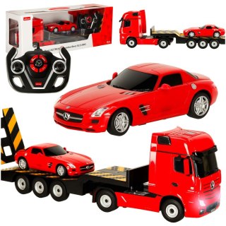 SAMOCHÓD ZDALNIE STEROWANY CIĘŻARÓWKA RC MERCEDES-BENZ ACTROS 1:26 LAWETA PILOT