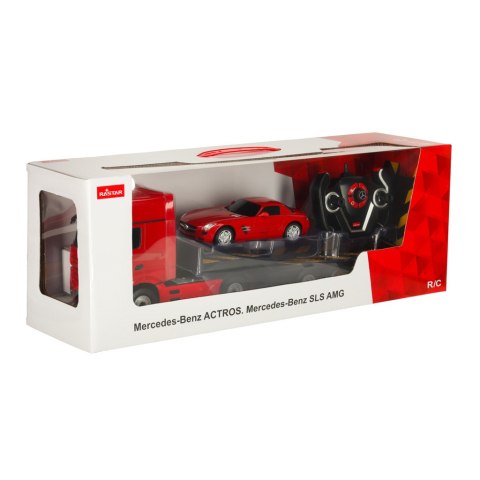 SAMOCHÓD ZDALNIE STEROWANY CIĘŻARÓWKA RC MERCEDES-BENZ ACTROS 1:26 LAWETA PILOT