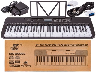 KEYBOARD ORGANY PIANINO MEIKE 61 KLAWISZY TRYB NAUKI EKRAN LCD USB MIDI