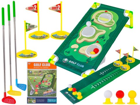 MINI GOLF ZESTAW DO GRY DLA DZIECI GRA ZRĘCZNOSCIOWA KIJE PLANSZA AKCESORIA