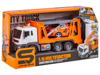 Multifunkcyjna Ciężarówka Laweta Transporter + Samochód Pomoc Drogowa 1:16 Auto