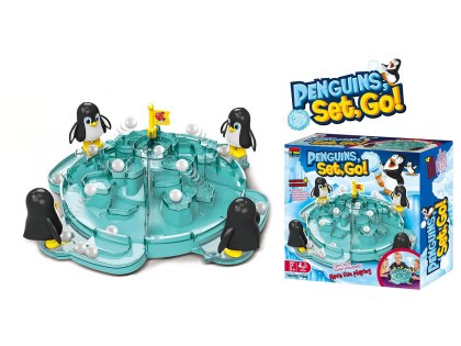 Rodzinna gra zręcznościowa planszowa PINGWINKOWE PIŁKARZYKI Piłka nożna "Penguins Set Go!"