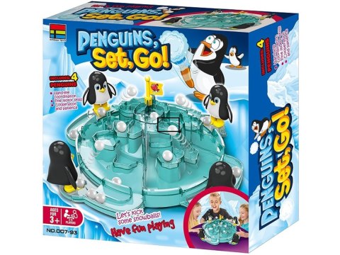 Rodzinna gra zręcznościowa planszowa PINGWINKOWE PIŁKARZYKI Piłka nożna "Penguins Set Go!"