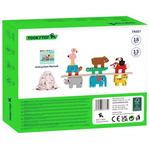TOOKY TOY Drewniane Klocki Układanka Zwierzątka Montessori 9 el. TOOKY TOY Drewniane Klocki Układanka Zwierzątka Montessori 9 el.