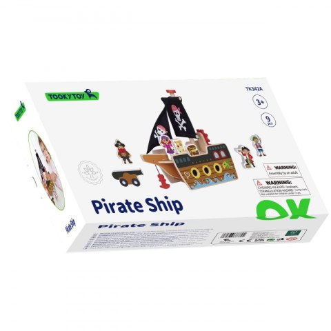 TOOKY TOY Statek Piracki Drewniany Figurki Zestaw TOOKY TOY Statek Piracki Drewniany Figurki Zestaw