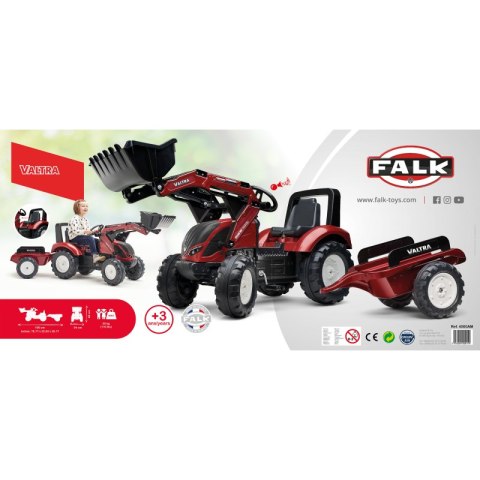 TRAKTOR NA PEDAŁY DLA DZIECI 3-6 LAT DO 50KG FALK VALTRA PRZYCZEPA ŁYŻKA KLAKSON TRAKTOR NA PEDAŁY DLA DZIECI 3-6 LAT DO 50KG FALK VALTRA PRZYCZEPA ŁYŻKA KLAKSON