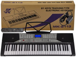 KEYBOARD ORGANY MK-2113 61 KLAWISZY EKRAN LCD STOJAK POD NUTY EFEKTY ZASILACZ