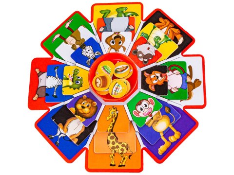 Obrotowa Gra Losowa, Układanka, Puzzle, Zwierzęta I Owoce Obrotowa Gra Losowa, Układanka, Puzzle, Zwierzęta I Owoce