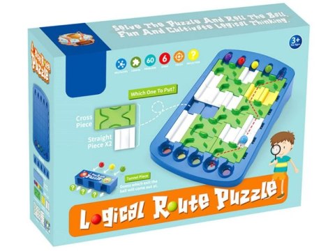 GRA LOGICZNA EDUKACYJNA TOR DLA KULEK UKŁADANKA PUZZLE LABIRYNT KULKOWY