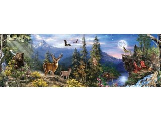 DUŻY Haft Diamentowy Obraz Mozaika Diamentowa Diamond Painting PANORAMA GÓR 120x40cm