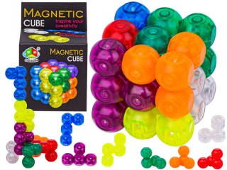 GRA LOGICZNA KOSTKA MAGNETYCZNA UKŁADANKA 7 KLOCKÓW KARTY MAGNETIC CUBE