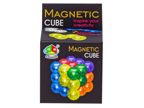 GRA LOGICZNA KOSTKA MAGNETYCZNA UKŁADANKA 7 KLOCKÓW KARTY MAGNETIC CUBE