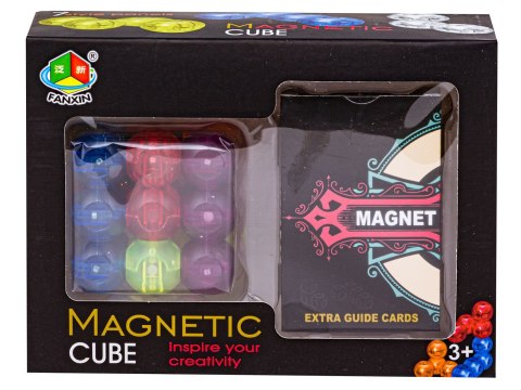 GRA LOGICZNA KOSTKA MAGNETYCZNA UKŁADANKA 7 KLOCKÓW KARTY MAGNETIC CUBE