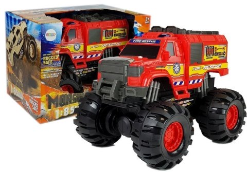 DUŻE AUTO STRAŻ POŻARNA WÓZ STRAŻACKI 40CM TERENOWY MONSTER 1:8 DUŻE KOŁA