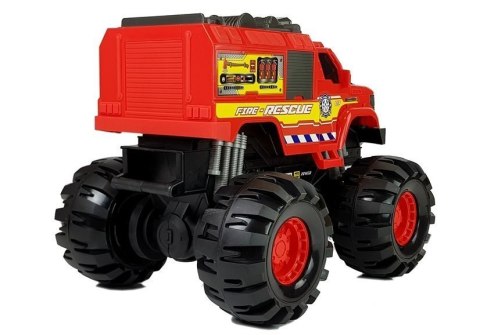 DUŻE AUTO STRAŻ POŻARNA WÓZ STRAŻACKI 40CM TERENOWY MONSTER 1:8 DUŻE KOŁA