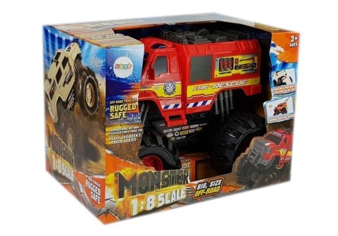 DUŻE AUTO STRAŻ POŻARNA WÓZ STRAŻACKI 40CM TERENOWY MONSTER 1:8 DUŻE KOŁA