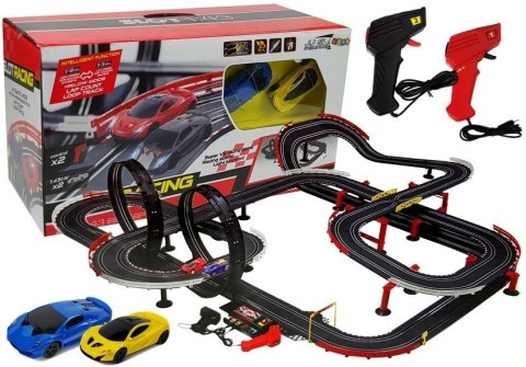 DUŻY TOR WYŚCIGOWY TURBO 1:43 ELEKTRYCZNY 2 AUTKA KONTROLERY PĘTLE 1420CM DUŻY TOR WYŚCIGOWY TURBO 1:43 ELEKTRYCZNY 2 AUTKA KONTROLERY PĘTLE 1420CM