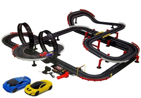 DUŻY TOR WYŚCIGOWY TURBO 1:43 ELEKTRYCZNY 2 AUTKA KONTROLERY PĘTLE 1420CM DUŻY TOR WYŚCIGOWY TURBO 1:43 ELEKTRYCZNY 2 AUTKA KONTROLERY PĘTLE 1420CM